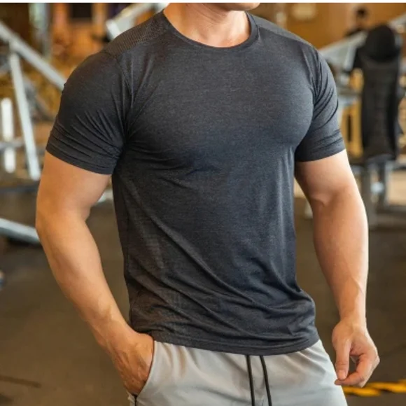 T-shirt Men's Gym Workout Training Muscle Sport Fitness Active Short Sleeve - Picture 6 of 8